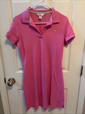 Lilly Pulitzer Pink Polo Shirt Dress with Palm Logo size small
